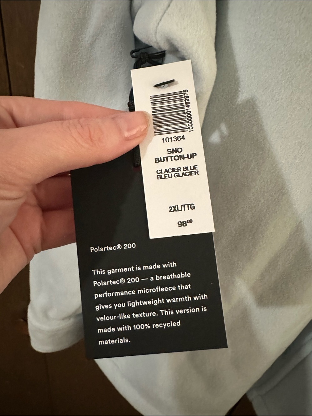 Aritzia TNA Sno Polar Button-Up Shirt Fleece Glacier Blue NWT Size 2XL Cozy - Picture 13 of 16